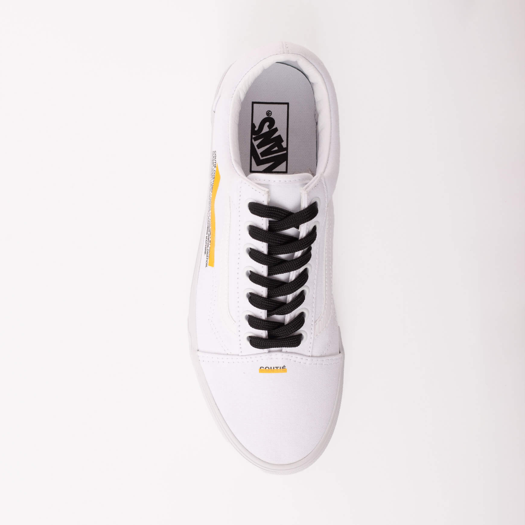 Vans Old Skool "Stripe Logo" White Custom