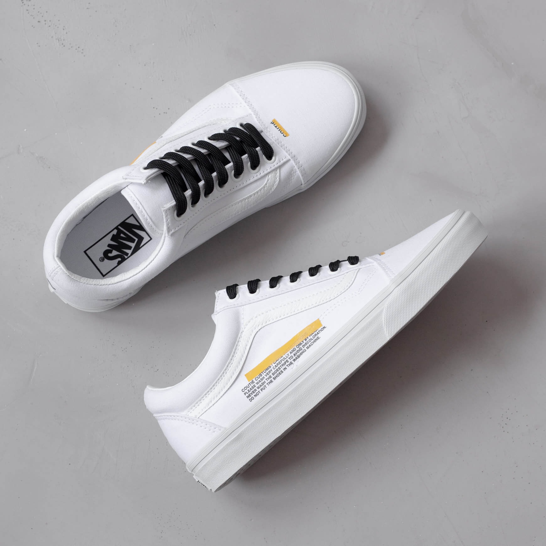 Vans Old Skool "Stripe Logo" White Custom